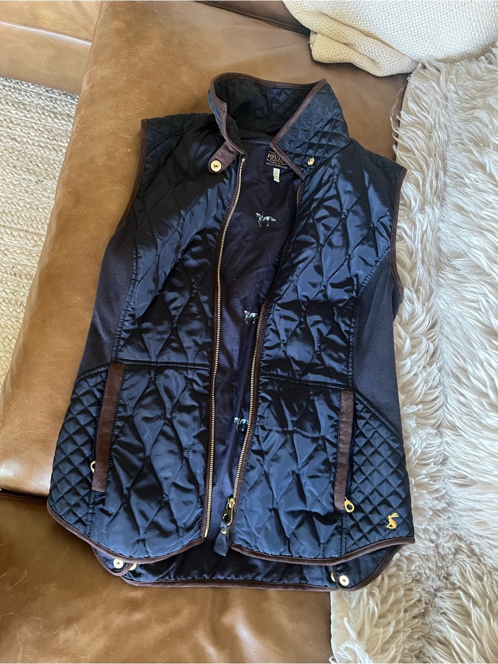 Joules diamond quilted equestrian riding English vest - Picture 2 of 4